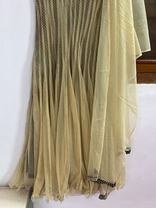 Elegant Beige &amp; Black anarkali