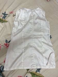 Chic White Sleeveless A-Line Top