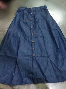 Blue Denim Maxi Skirt