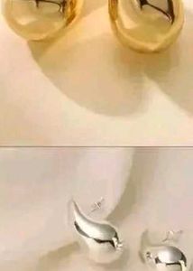 Trending Tear Drop Earrings Golden And Silver