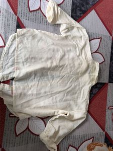 Cream Top with Red Heart Embroidery