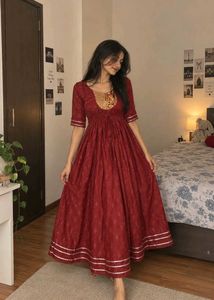 Maroon Anarkali Kurti / Long Ethnic Dress