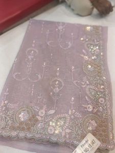 Embroidered Lavender Saree