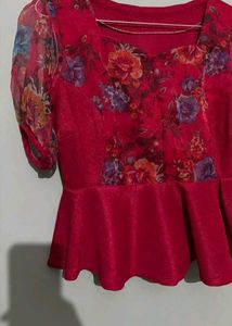 Mizo Sunday Top Beautiful Floral Peplum Blouse