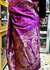 Elegant Magenta Banarasi Silk Saree