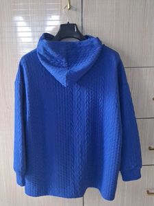 Oversize style Blue Cable Knit Hoodie