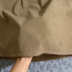 Corduroy Pleated Midi Skirt