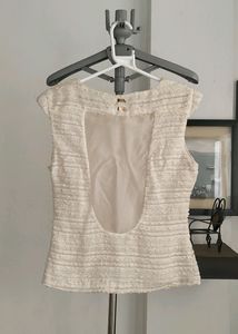Zara Woman Ivory Sleeveless Blouse