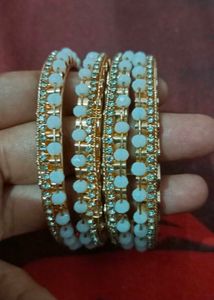 combo Elegant Pearl &amp; Stone Bangles