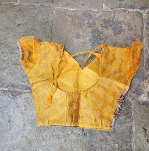 Yellow Embroidered kids Lehenga Choli