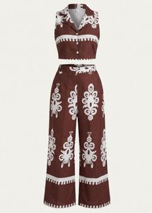Chic Brown Floral Co-ord Set