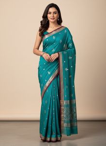 Ambroider saree without blouse.