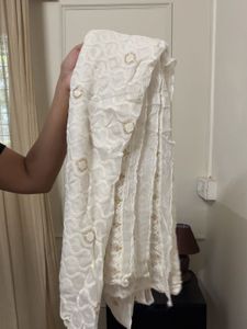 Red Kurta Set with White Dupatta