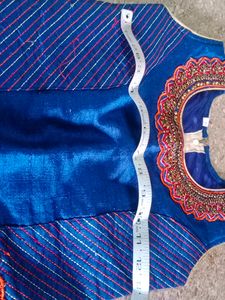 Lehanga Choli Orange With Navy Blue Color