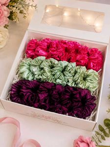 Satin Scrunchie Set - Vibrant Colors 18 pc se
