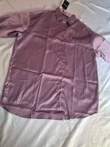 Shein Satin Button-Up Shirt