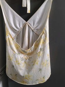 Chic Halter Neck Floral Print Top
