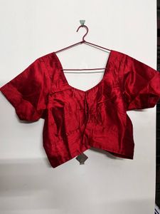 Vibrant Red Silk Blouse