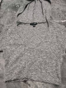 grey cap sweater top