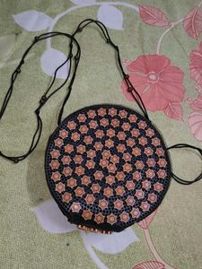 coconut shell wooden sling bag for women