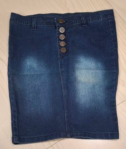 Denim Button-Down Skirt