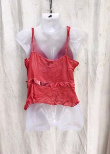 I. Chic Coral Wrap Top