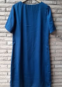 Elegant Blue Short Sleeve Dress