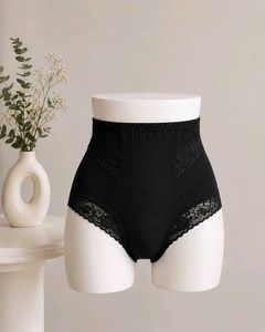 High-Waisted Lace Trim Briefs