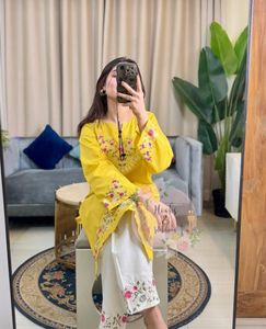 Vibrant Yellow Embroidered Co-Ord Set
