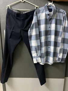 Men's Premium Shirt &amp; Navy Trouser Set