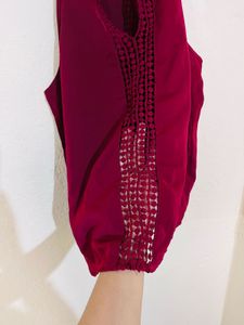 Shein Red Lace Trim Cami Top