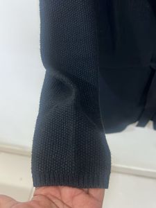 Chic Black Cardigan with Gray Accents