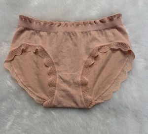 Peach Lace Trim Briefs
