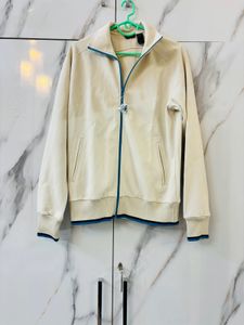 Cream Jacket With Blue Lining