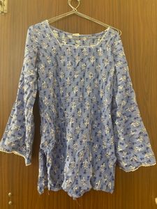 Blue Printed Corset Kurti