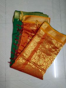 Green 💚 Pattu Saree With Blouse