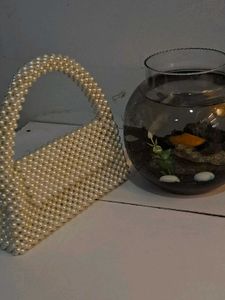 Elegant Pearl Beaded Clutch Bag