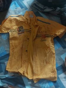 Stylish Yellow Graphic Print Shirt