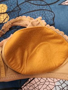 Lace Detail Beige Bra