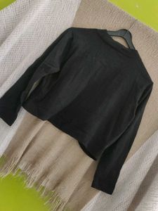 Black Open Front Cardigan