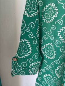 Green Bandhani Print Kurta
