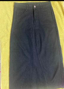 Dark Wash Maxi Denim Skirt