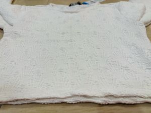 White Textured Long Sleeve Top Zudio