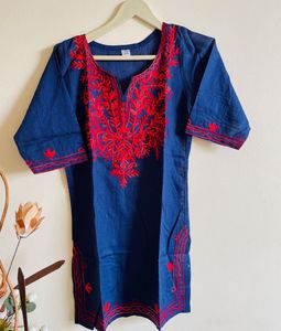Embroidered Blue Kurti