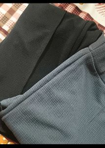 Textured Black & Grey Palazzos Set