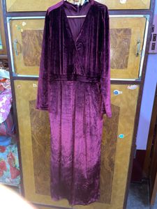 Tokyo Talkies Burgundy Velvet Jumpsuit XL