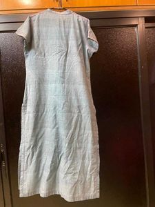 Blue cotton Kurta with stylish pocket
