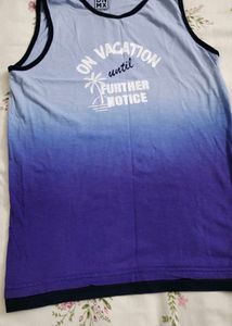 ombre dyed crew neck sleeveless Tshirt
