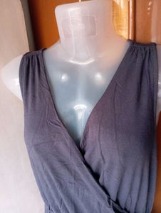 Chic Blue Wrap Dress
