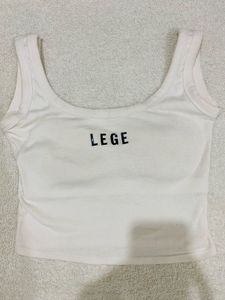 White Cropped Tank Top